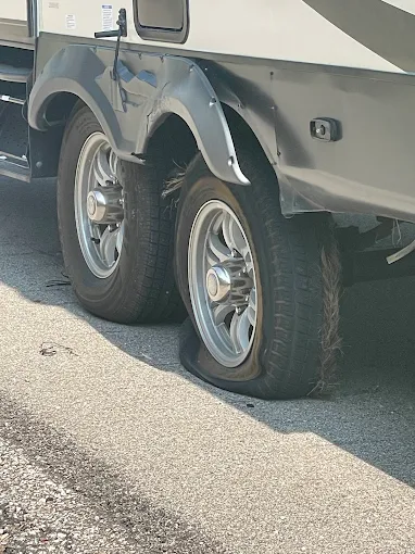 RV roadside tire repair